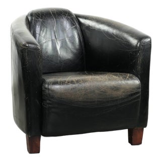 Vintage Club Chair in Cowhide Leather For Sale