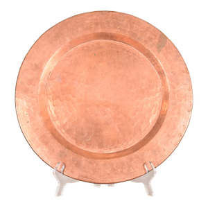 Roycroft Style Arts & Crafts Hammered Copper Charger Plate or Tray
