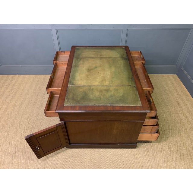 Walnut Partners Pedestal Desk by Maple & Co., 1900 For Sale - Image 17 of 18