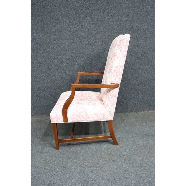 Pink Ethan Allen Toile Lolling Chair For Sale - Image 8 of 10