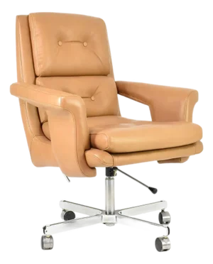 French Leather Executive Chair Attributed to Raphaël Raffel for Apelbaum, 1970s