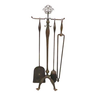 Early 20th Century 4 Pc. Arts and Crafts Fireplace Tool Set For Sale