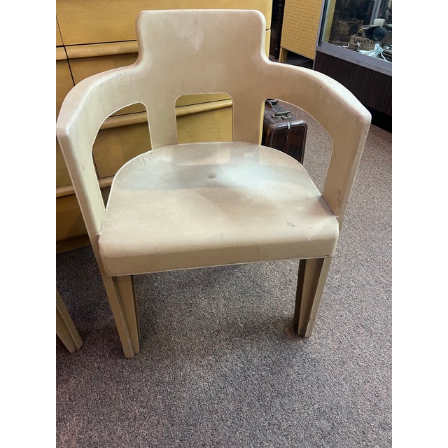1960s Syroco Mid Century Modern Plastic Chairs Set of 2 Signed For Sale - Image 6 of 12