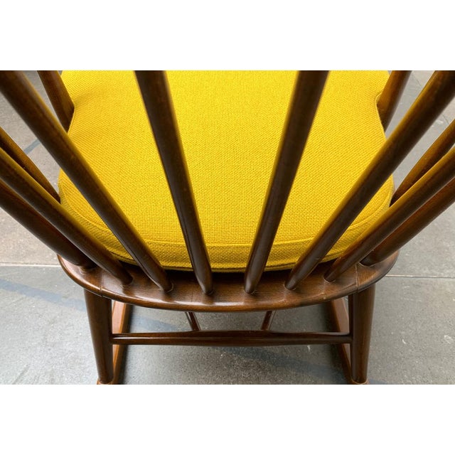 Mid-Century Rocking Chair with New Kvadrat Cushion by Børge Mogensen for FDB Møbler, 1960s For Sale - Image 5 of 18