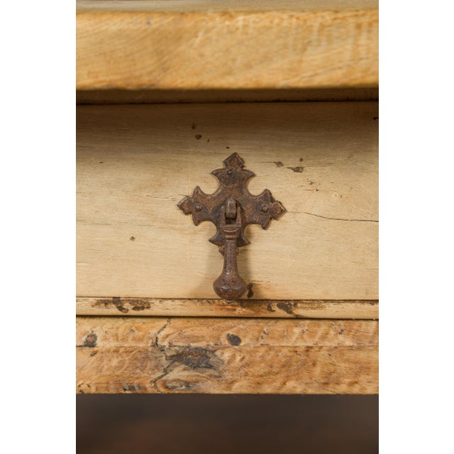 Spanish Baroque Style Bleached Walnut Trestle Base Farm Table, circa 1820 For Sale - Image 11 of 12
