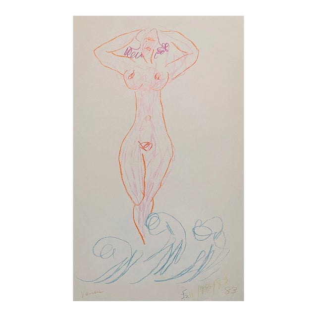 1983 James Bone Venus Modern Botticelli Drawing For Sale
