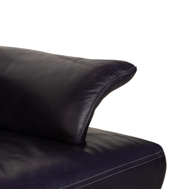 Avanti 3-Seater Sofa and Ottoman in Purple Leather from Koinor, Set of 2 For Sale - Image 10 of 18