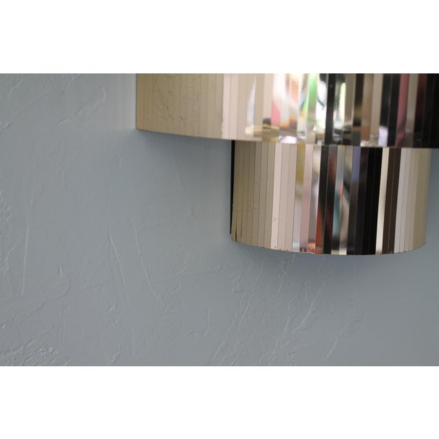 Vintage 70s Disco Console Table, Cascading Demilune Wall Mounted Shelf in Gold For Sale - Image 17 of 18