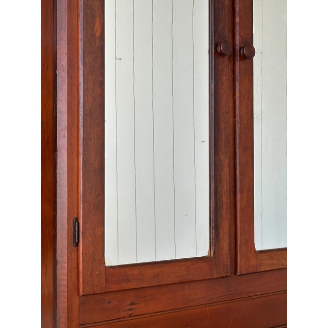 Late 19th Century Late 19th Century Antique Mahogany Wardrobe Armoire With Original Mirrors For Sale - Image 5 of 16