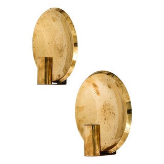 Wall Candlesticks in Brass, 1960s, Set of 2 For Sale