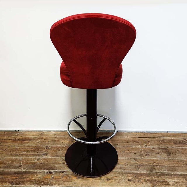 Vintage Velvet Stools, 1990s, Set of 7 For Sale - Image 3 of 6