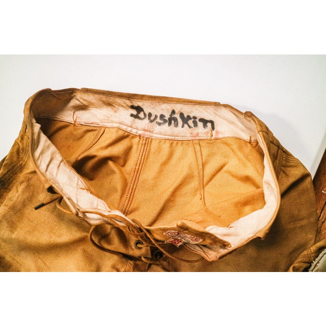 Amazing Game Played Antique Canvas Youth Football Pants Sports Team Memorabilia Man Cave Decor For Sale - Image 10 of 14