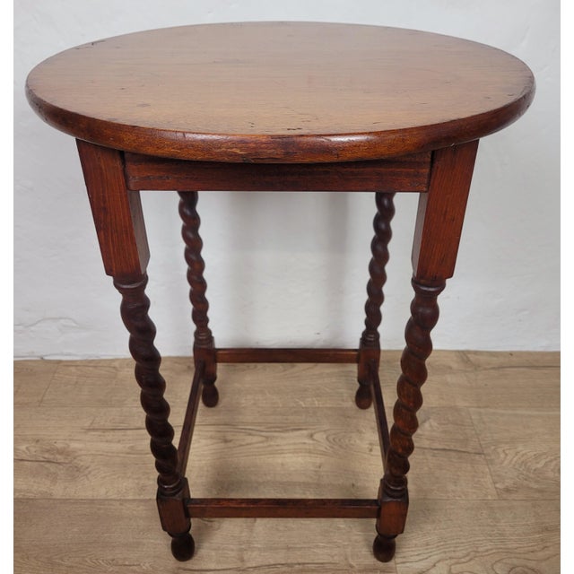 English Circular Barley Twist Occasional Table, 1930s For Sale - Image 14 of 18