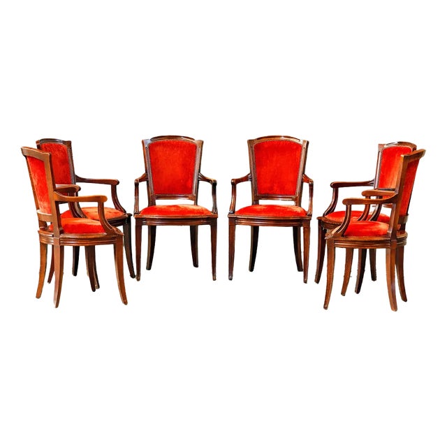 Red Dining Chairs, Set of 4 For Sale