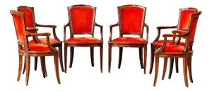 Red Dining Chairs, Set of 4