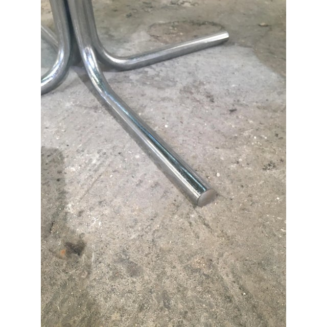 Gray Italian Coffee Table with Chromed Base & Glass Top, 1970s For Sale - Image 8 of 9