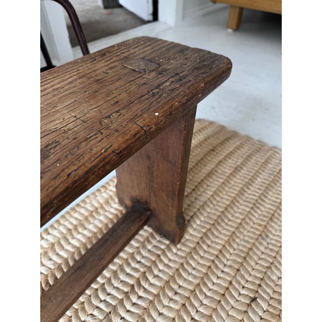 Wood Early 20th Century Rustic Wooden Bench, France For Sale - Image 7 of 13
