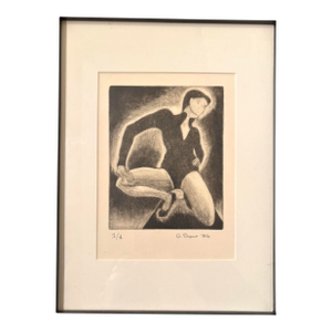 Alon Elow Figurative Etching Made by Artist in Ny Studio Signed in Pencil, 1986