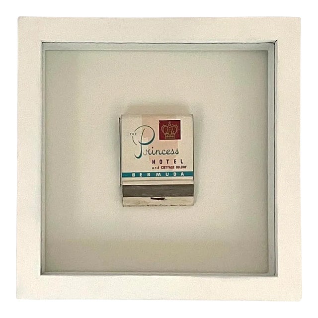 Vintage Framed Matchbook From Princess Hotel in Bermuda For Sale