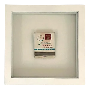 Vintage Framed Matchbook From Princess Hotel in Bermuda