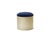 Montage Brushed Brass “Mushroom” Pouf Ottoman in Navy Velvet by Montage For Sale - Image 4 of 6