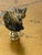 Contemporary 1970s Cute Pair of Wild Animals Racoon & Wolf Figurines Lamp Finials For Sale - Image 3 of 4