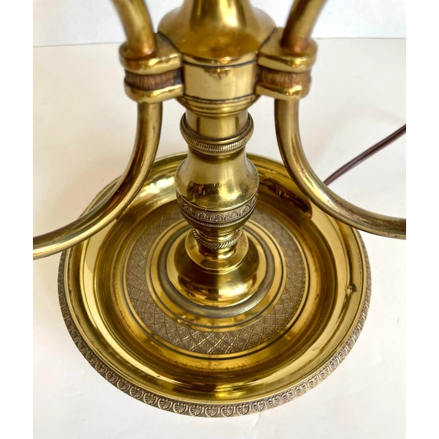 Early 20th Century Louis XVI Style Bouillotte Table Lamp With Eagle Head and Arrow Details For Sale - Image 4 of 12