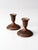 Metal Vintage International Silver Copper Finish Candlesticks Pair For Sale - Image 7 of 9