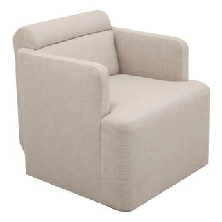 Modern Upholstered Swivel Armchair by Dmitriy & Co. For Sale