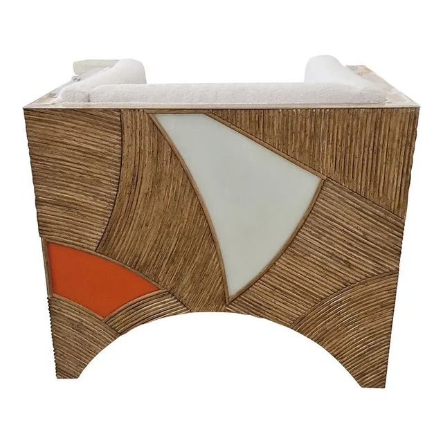 2000 - 2009 Armchair in Bamboo and Colored Glass, 2000s For Sale - Image 5 of 7