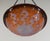 Orange French Art Deco Pendant Light by Le Verre Francais Schneider - 1925 Cameo Chandelier France For Sale - Image 8 of 15