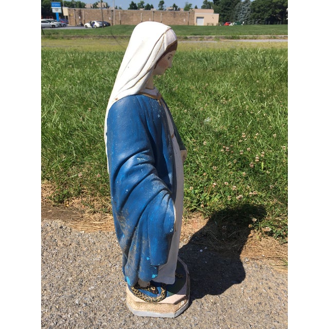 Vintage Concrete Virgin Mary Garden Statue Chairish