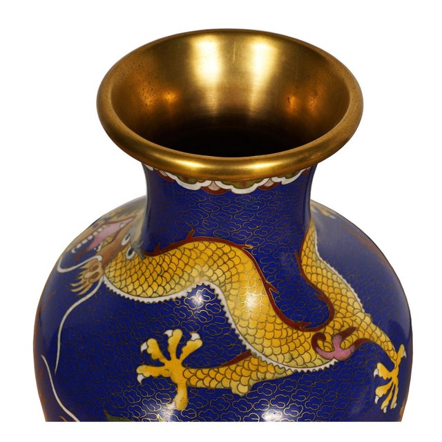 Vintage Chinese Cloisonne Dragon Vase Chairish