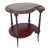 Antique Mahogany Two-Tier Kidney Table With Bobbin Turned Legs and Brass Feet For Sale