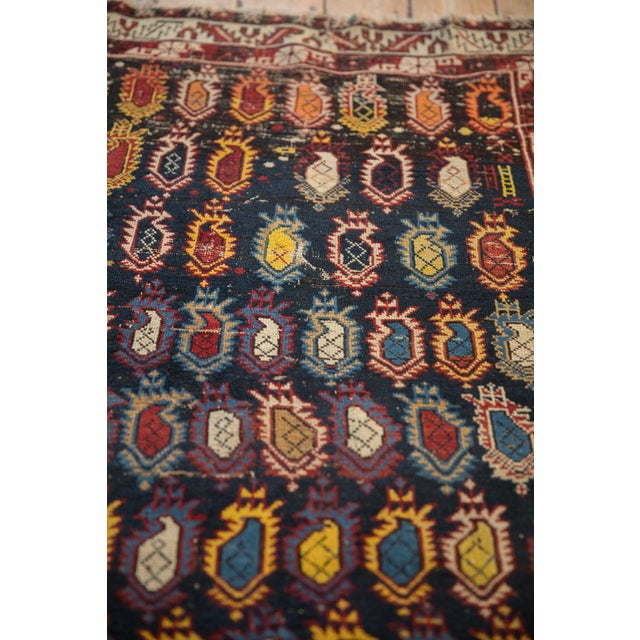 Navy Blue Antique Caucasian Rug - 3'9" x 4'10" For Sale - Image 8 of 11