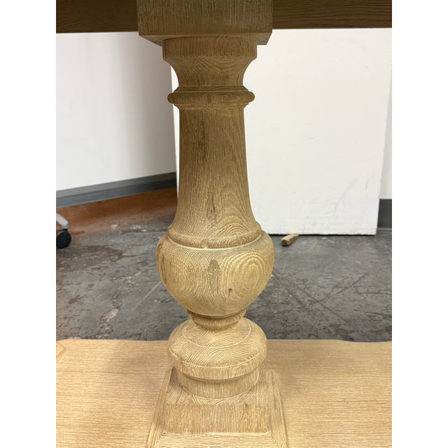 Restoration Hardware 15th C. Dual-Baluster Oak Console Table For Sale - Image 9 of 12