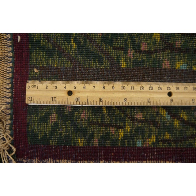 1920s Multicolor Scene Pictorial Antique Persian Kashan Rug 2'2'' X 3'8'' Handknotted Wool Carpet For Sale - Image 9 of 13