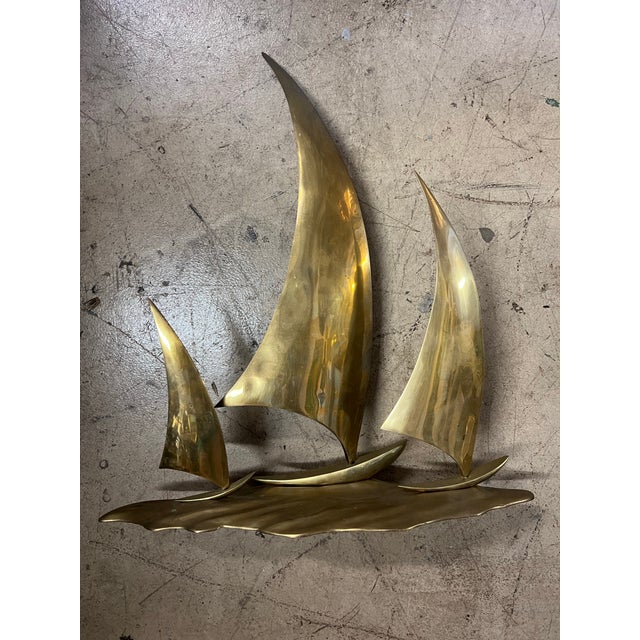 Mid Century Brass Sailboats For Sale - Image 4 of 7