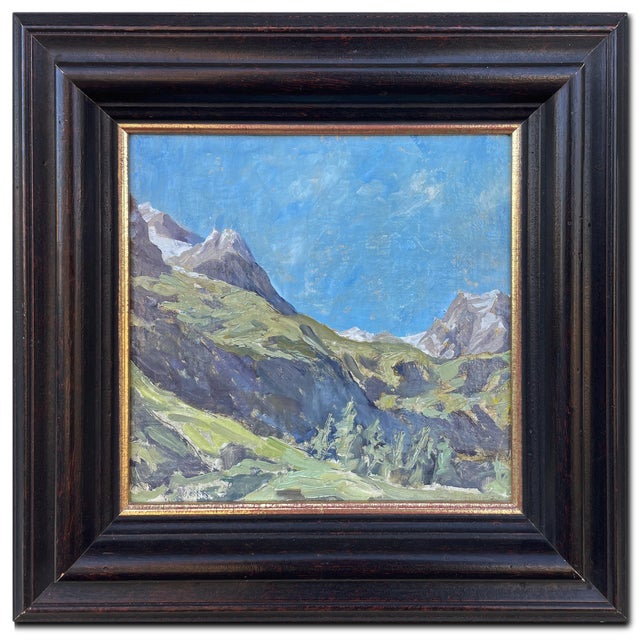 Mountain Landscape, 1950s, Oil Painting, Framed For Sale - Image 13 of 13