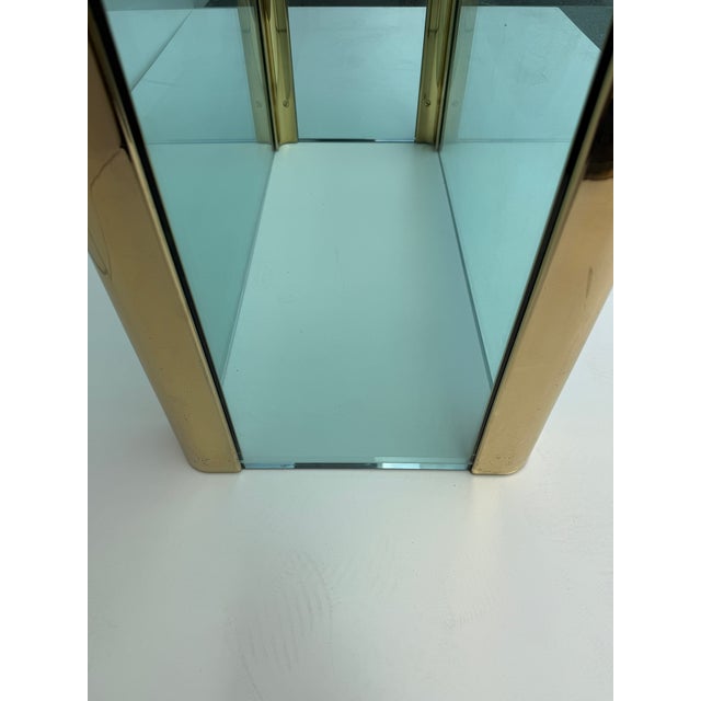 1970s Leon Rosen for Pace Collection Glass and Brass Dining Table For Sale - Image 9 of 12