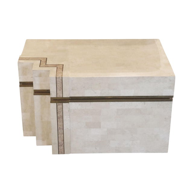 1970s Tessellated Travertine Chest For Sale - Image 4 of 14