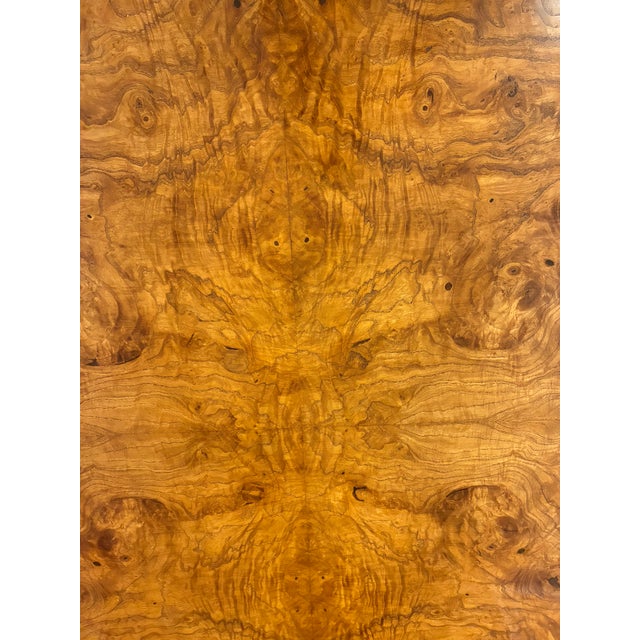 1970s Burlwood Parsons Table by Edward Wormley for Dunbar For Sale - Image 9 of 10