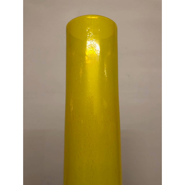 Yellow James Mongrain Yellow Glass Tall Cylinder Vase For Sale - Image 8 of 12