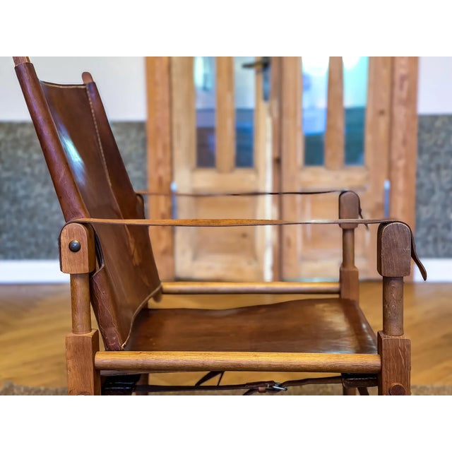 Safari Lounge Chair in Oak and Cognac Leather by Wilhelm Kienzle for Kaare Klint, 1950s For Sale - Image 15 of 18