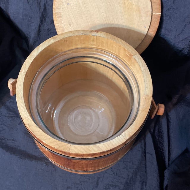 Wood Basketville Wooden Firkin or Bucket, Manufactured in Putney, Vermont. For Sale - Image 7 of 8