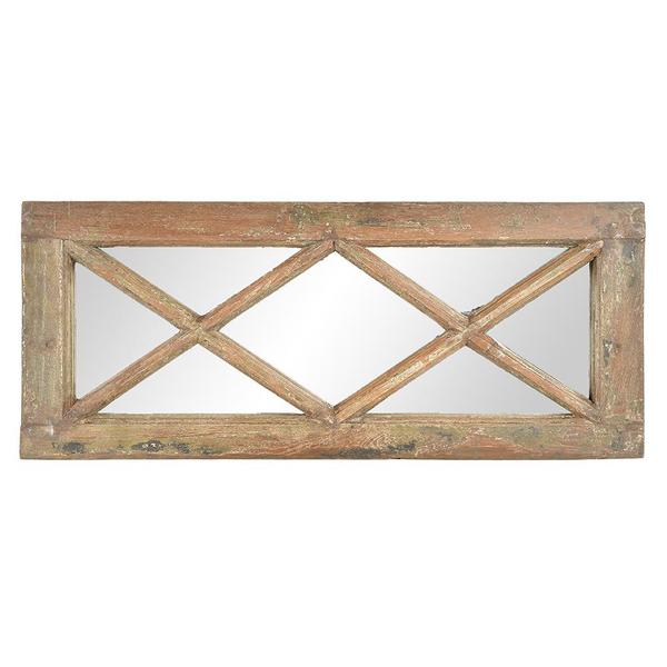 Glass Antique Wall Mirror in Patinated Wood For Sale - Image 7 of 7
