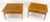 Pair of Fine Blond Tiger Maple Square End Side Lamp Tables One Drawer MINT