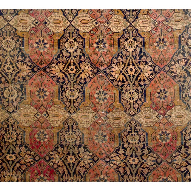 Late 19th Century Antique Persian Mohtasham Kashan Rug 9’2" X 12’5” For Sale - Image 5 of 5