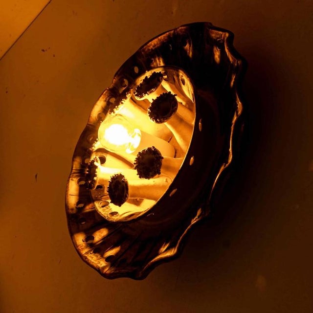 1970s Vintage Danish Ceramic Wall Light in the style of Axella, 1970 For Sale - Image 5 of 13