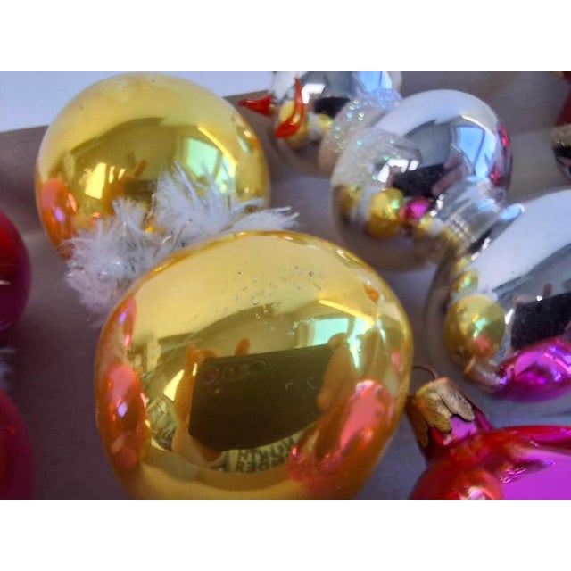 Vintage Czechoslovak Glass Christmas Ornaments, 1960, Set of 6 For Sale - Image 6 of 17